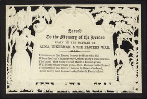 Gedenkkarte zum Andenken an die im Krieg gefallenen Helden von English School