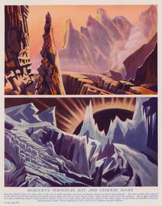 Merkurius eviga dag och eviga natt (färg litho) av English School