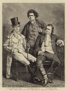Messers Mathews, Phelps och Toole i komedin av "John Bull", en porträttgrupp (gravyr) av English School