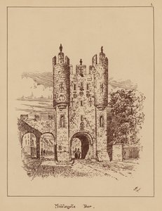 Micklegate Bar (litografi) av English School