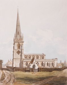 Middleton Cheney, South view of the Church, c.1820 (bläck & wc på papper) av English School