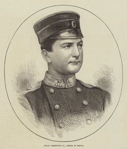 Milan Obrenovics IV, Prince of Servia (gravyr) av English School