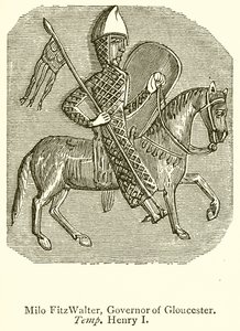 Milo FitzWalter, guvernör i Gloucester. Temp. Henrik I av English School