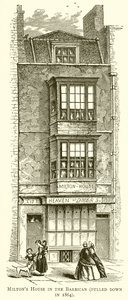 Miltons House in the Barbican (rivs 1864)