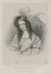 Fröken Charles i karaktären Cherubino i operan i Figaros bröllop av English School