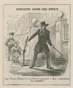 Ursache mit Wirkung verwechseln; Karikatur von English School