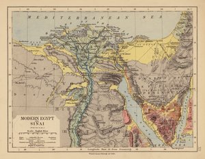 Moderna Egypten och Sinai (färglitografi) av English School