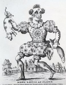 Mons. Louis som clown, publicerad av John Redington, 1860-1872 av English School