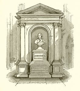 Monument av Dryden i Westminster Abbey av English School