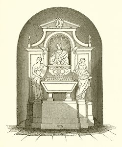 Monument av Galileo i kyrkan Santa Croce i Florens av English School