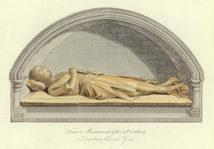 Monument av 1100-talet i Danbury Church, Essex av English School