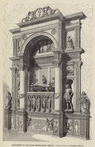 Monument över Doge Vendramini, Venedig, senare delen av femtonde århundradet (gravyr) av English School