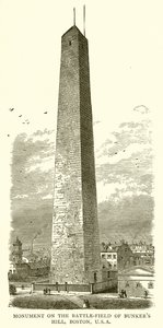 Monument på slagfältet vid Bunkers Hill, Boston, U.S.A.