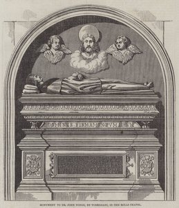 Monument till Dr John Yonge, av Torrigiani, i Rolls Chapel (gravyr) av English School