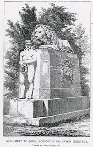 Monument till John Jackson på Brompton Cemetery av English School