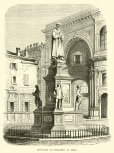 Monument till Leonardo da Vinci av English School