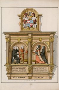 Monument till Sir Andrew Judd, sheriff och borgmästare, i St Helens Bishopsgate, London av English School