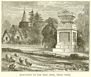 Monument till poeten Gray, Stoke Poges av English School