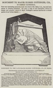 Monument till framlidne major Eldred Pottinger, CB, av Baily (gravyr) av English School