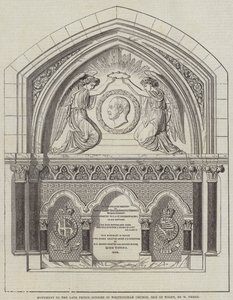 Monument till den avlidne prinsgemalen i Whippingham Church, Isle of Wight, av W Theed (gravyr) av English School