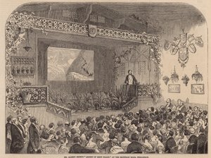 Mr Albert Smiths Ascent of Mont Blanc föreläsning i Egyptian Hall av English School