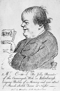 Mr C-m-l den glade presentatören av Canongate Kirk i Edinburgh, ca 1781 (gravyr) av English School