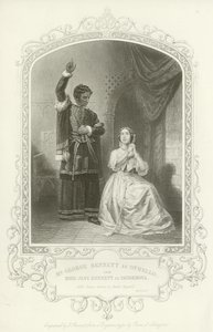 Mr George Bennett som Othello och Miss Jane Bennett som Desdemona, Othello, Act IV, Scene II av English School