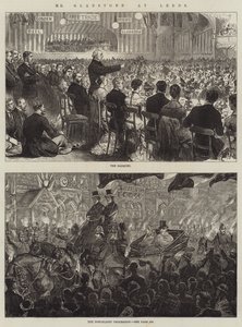 Mr Gladstone i Leeds (gravyr) av English School
