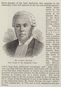 Mr Gorell Barnes, ny domare vid amiralitetsdomstolen (gravyr) av English School