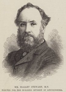 Herr Halley Stewart, MP, vald för Spalding Division of Lincolnshire (gravyr) av English School