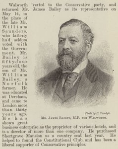 Mr James Bailey, MP för Walworth (gravyr) av English School