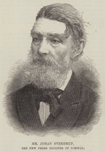 Herr Johan Sverdrup, Norges nye statsminister (gravyr) av English School