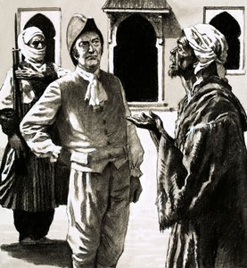 Herr Joseph Dupois konfronterades av en smutsig varelse (gouache på papper) av English School