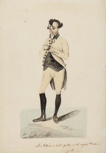Mr Matthews som Caleb Quotem i Wags of Windsor, York, c.1820 av English School