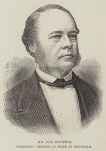 Ole Richter, norsk statsminister i Stockholm (gravyr) av English School