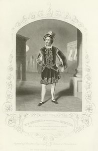Mr P Richings (från Philadelphia) som Mercutio, Romeo och Julia, akt I, scen IV av English School