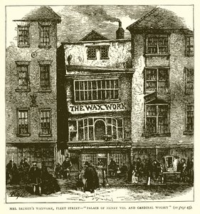 Mr. Salmons Waxwork, Fleet Street--Palace of Henry VIII. och kardinal Wolsey av English School