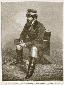 Mr W H Russell, Times Correspondent in the Crimea, illustration från Cassells Illustrated History of England (sepiafoto) av English School
