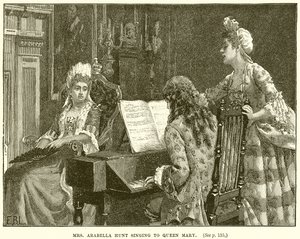 Mrs Arabella Hunt sjunger till Queen Mary av English School