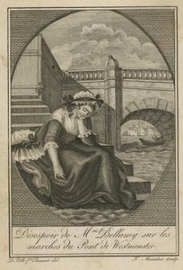 Mrs Bellamy i förtvivlan på trappan till Westminster Bridge av English School
