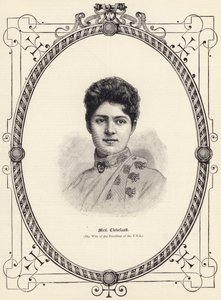 Mrs Cleveland (fru till USA:s president) (gravyr) av English School
