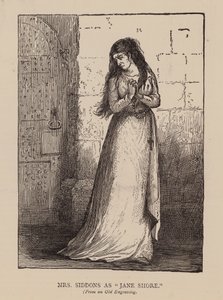 Mrs Siddons som "Jane Shore" (gravyr) av English School