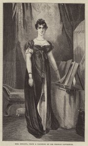 Mrs Siddons, från en målning av Sir Thomas Lawrence (gravyr) av English School
