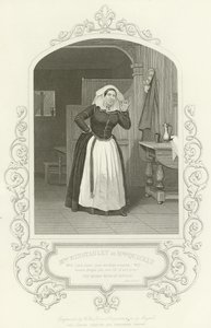 Mrs Winstanley som Mrs Quickly, The Merry Wives of Windsor, Akt II, scen ii av English School