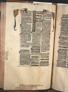 Ms.27, f.84v: Sida från en blankad kopia av Nya testamentet (vellum) av English School