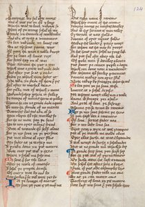 Ms326 f124r, Confessio Amantis av John Gower (penna och bläck på veläng) av English School