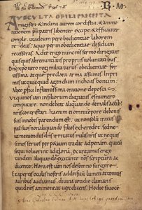 Ms 197 f.1r St. Benedictus regel av English School