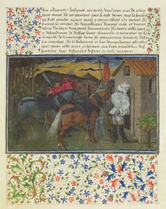Fru 2597 Hjärta, begär och generositet, sent på kvällen, framför Eremitcellen, faksimilupplaga av Livre du Coeur dAmours Espris av Rene dAnjou av English School