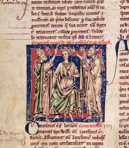 Ms 6712 (A.6.89) fol.126v William II (c.1057-1100) miniatyr från Flores Historiarum, av Matthew Paris, 1250-52 av English School
