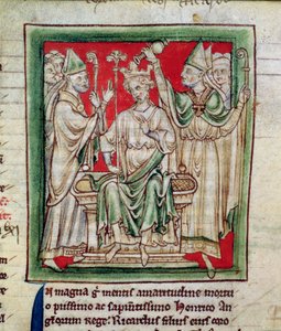Ms 6712 (A.6.89) fol.141r Richard I (1157-99) miniatyr från Flores Historiarum, av Matthew Paris, 1250-52 av English School